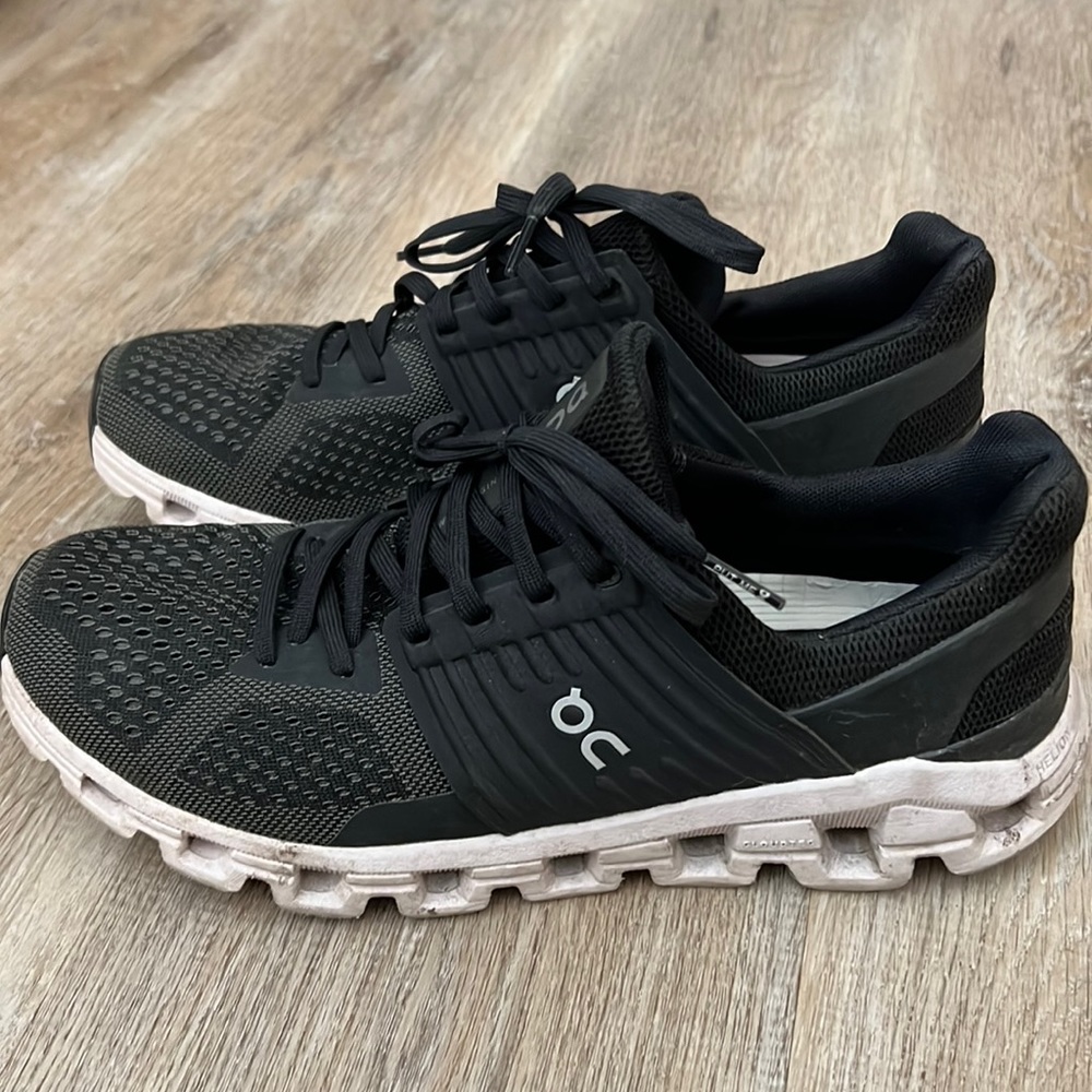 On Running Black and White Athletic Shoes